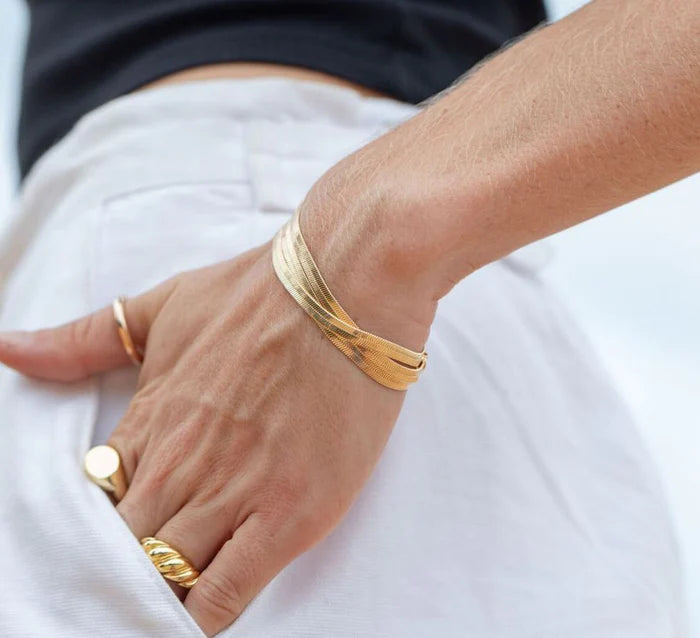 18K Gold-Filled Ipanema Snake Chain Bracelet (set of 3) - 0293