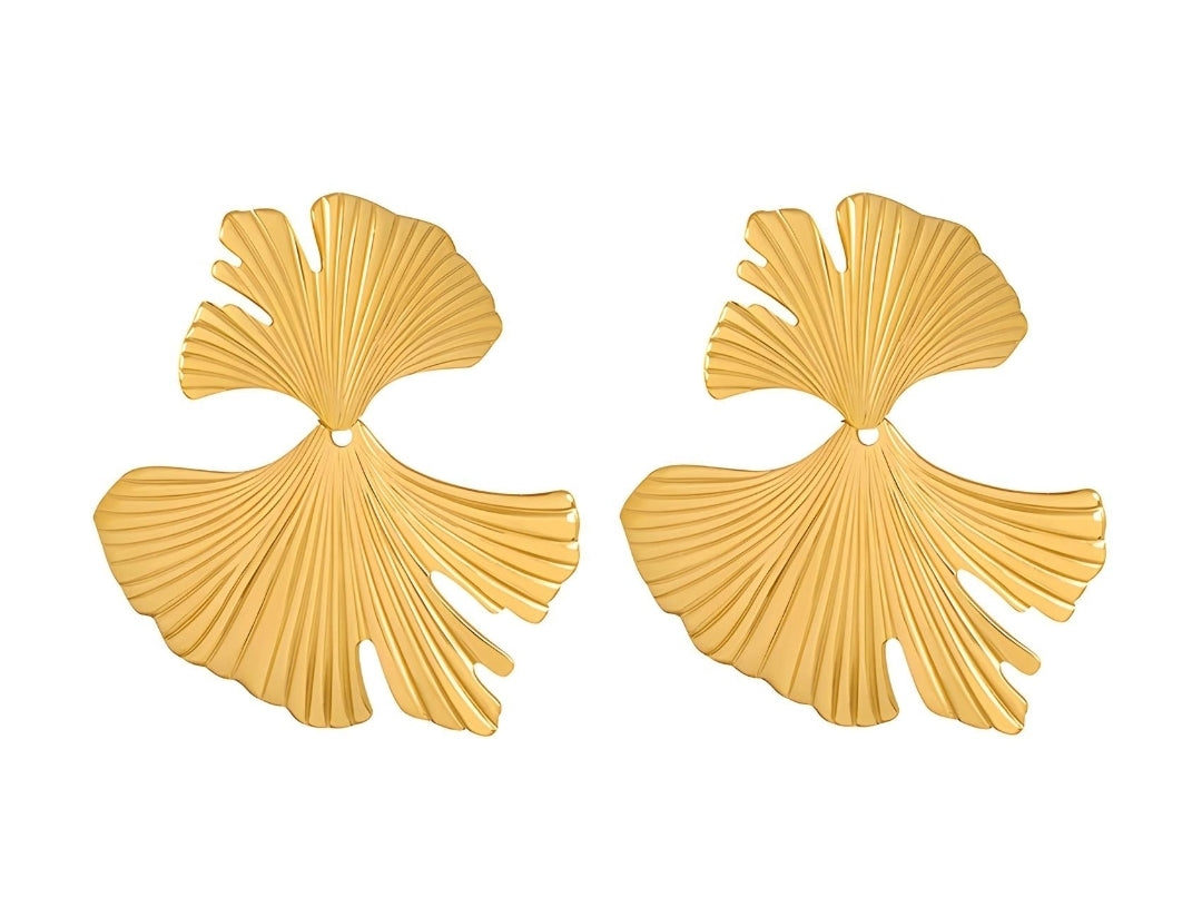 18K Gold-Filled Dangle Ginkgo Leaf #2